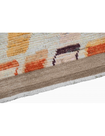 Rust & Brown Modern Wool Rug - 3` 9″ x 6`