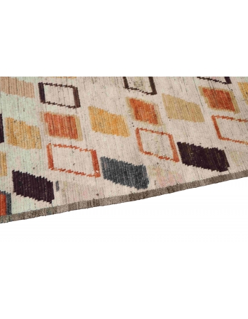 Rust & Brown Modern Wool Rug - 3` 9″ x 6`