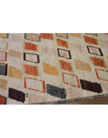 Rust & Brown Modern Wool Rug - 3` 9″ x 6`