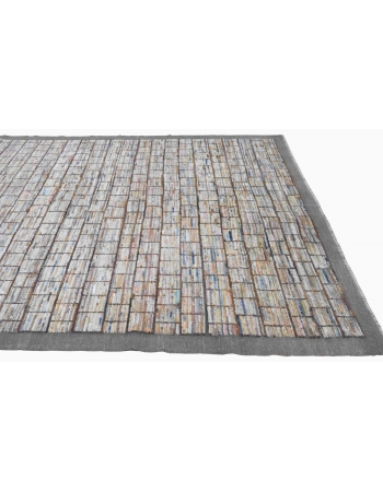 Modern Hand Knotted Wool Rug - 6` 7″ x 10`