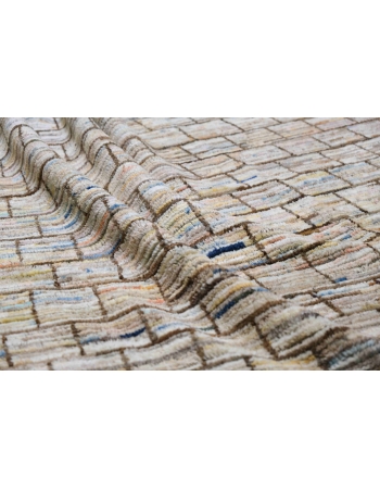 Modern Hand Knotted Wool Rug - 6` 7″ x 10`