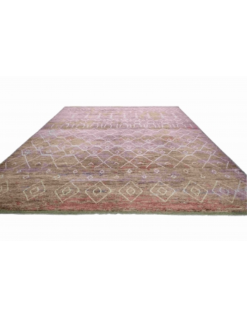 Light Aubergine Modern Wool Rug - 14` x 17`