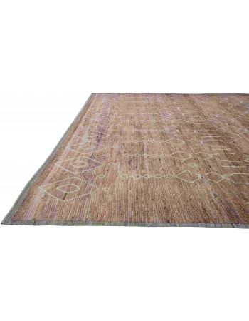 Light Aubergine Modern Wool Rug - 14` x 17`