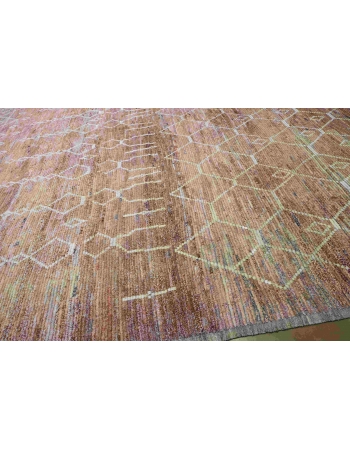 Light Aubergine Modern Wool Rug - 14` x 17`