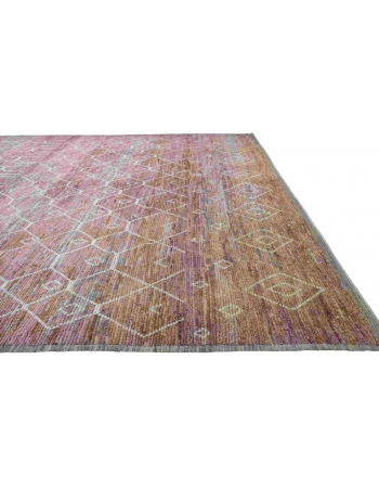 Light Aubergine Modern Wool Rug - 14` x 17`