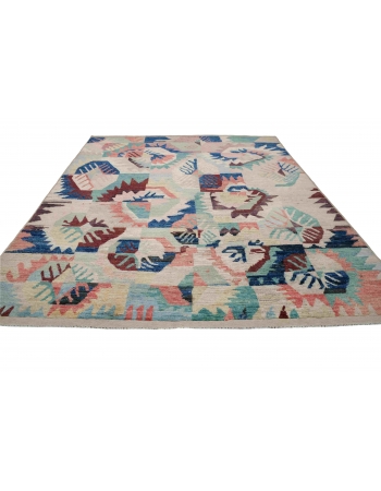 Modern Multicolor Hand Knotted Wool Rug - 8` 4″ x 10`