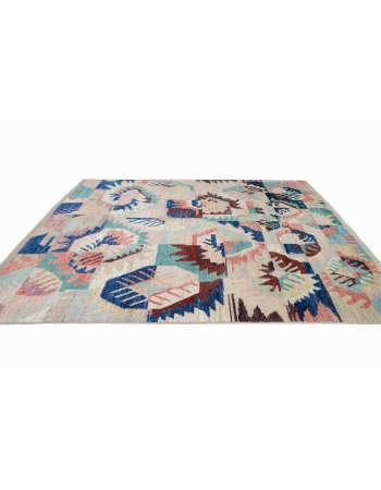 Modern Multicolor Hand Knotted Wool Rug - 8` 4″ x 10`