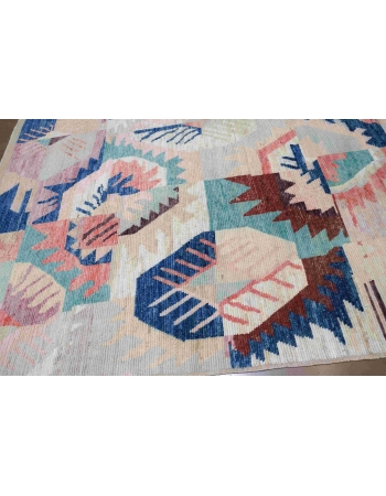 Modern Multicolor Hand Knotted Wool Rug - 8` 4″ x 10`
