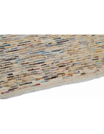 Modern Multicolor Hand Knotted Wool Rug - 6` 8 x 9` 8″