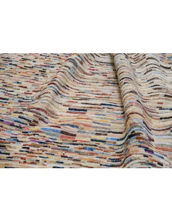 Modern Multicolor Hand Knotted Wool Rug - 6` 8 x 9` 8″