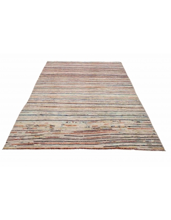 Multicolor Modern Wool Rug - 6` 8″ x 9` 7″