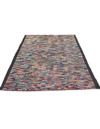 Hand Knotted Multicolor Modern Wool Rug - 5` 1″ x 6` 8″