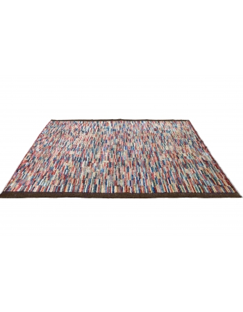 Hand Knotted Multicolor Modern Wool Rug - 5` 1″ x 6` 8″