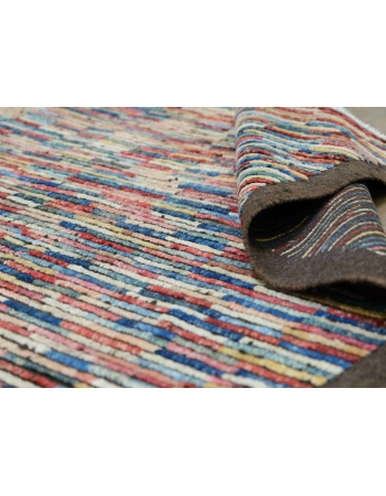 Hand Knotted Multicolor Modern Wool Rug - 5` 1″ x 6` 8″