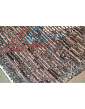 Blue & Brown Modern Wool Rug - 5` 9″ x 6` 8″