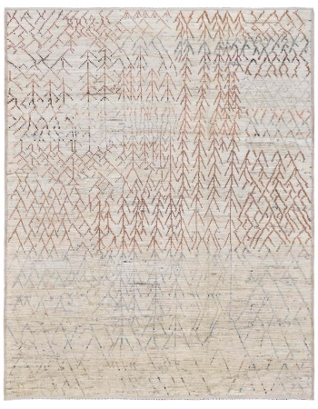 Rust & Grey Modern Wool Rug - 9` x 12`