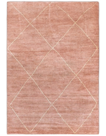 Rust Modern Geometric Wool Rug - 5` 6″ x 8`