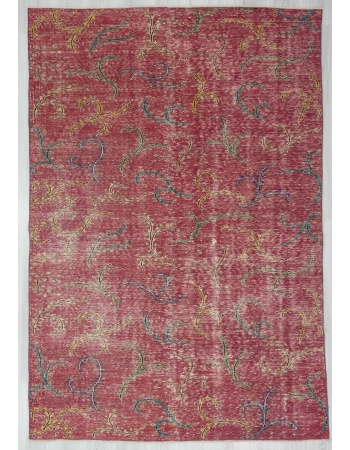 Vintage red Turkish deco rug