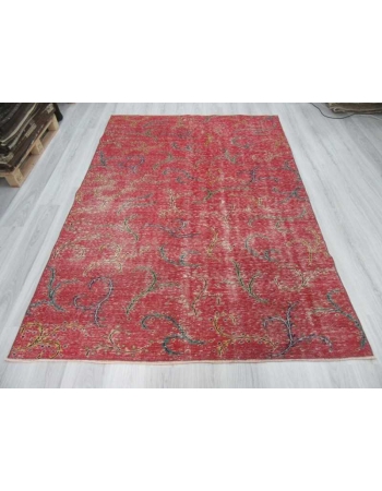 Vintage red Turkish deco rug