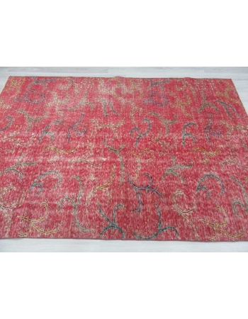 Vintage red Turkish deco rug