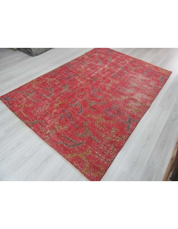 Vintage red Turkish deco rug