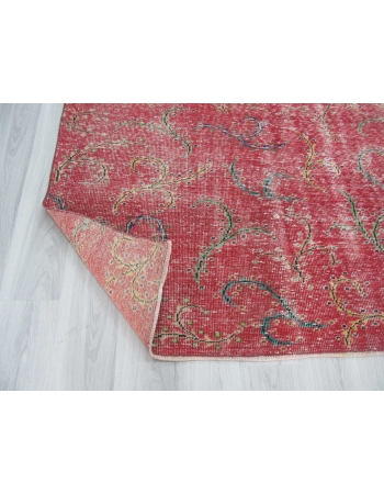 Vintage red Turkish deco rug