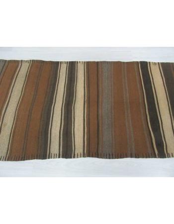 Handwoven vintage striped Turkish kilim runner rug