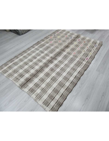 Vintage modern one-of-a-kind Turkish kilim rug