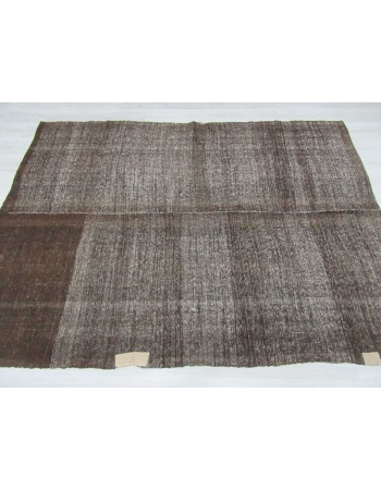 Vintage modern goat hair kilim rug