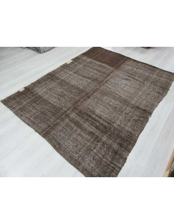 Vintage modern goat hair kilim rug