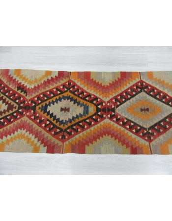 Vintage decorative Turkish kilim runner