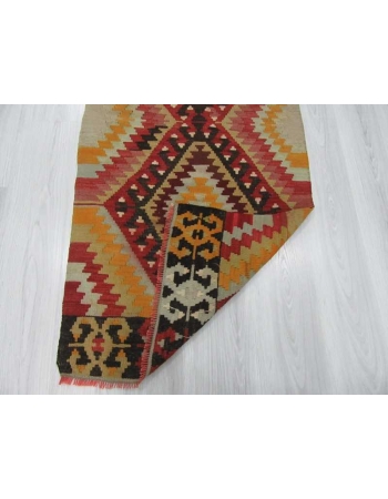 Vintage decorative Turkish kilim runner