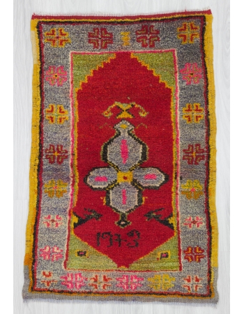 Vintage mini Oushak rug
