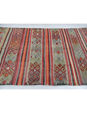 Vintage embroidered kilim rug