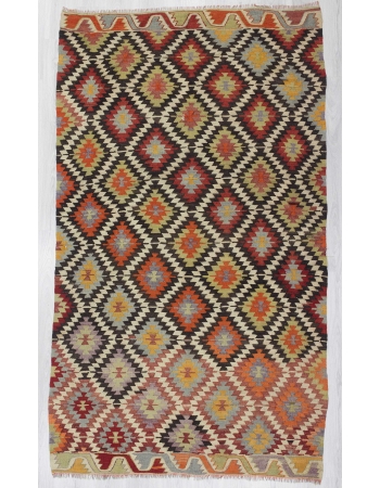 Vintage colorful Turkish kilim rug