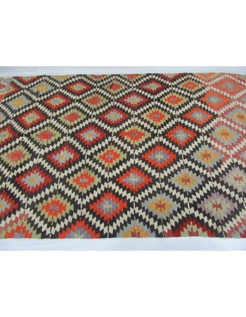 Vintage colorful Turkish kilim rug