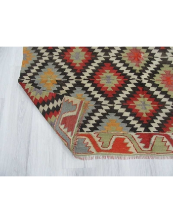 Vintage colorful Turkish kilim rug