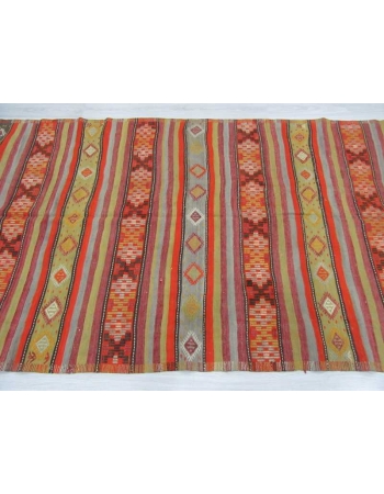 Vintage striped Turkish kelim rug