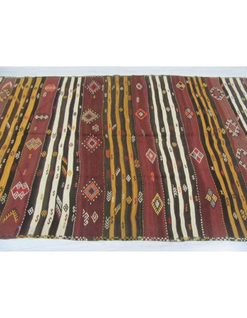 Striped vintage Turkish kilim rug