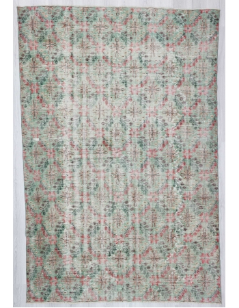 Distressed vintage Turkish deco rug