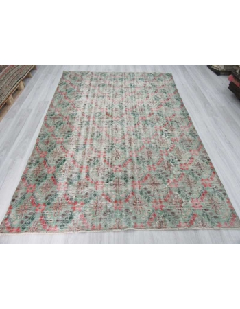 Distressed vintage Turkish deco rug