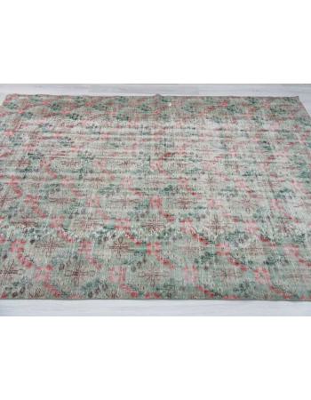 Distressed vintage Turkish deco rug