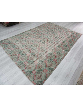 Distressed vintage Turkish deco rug