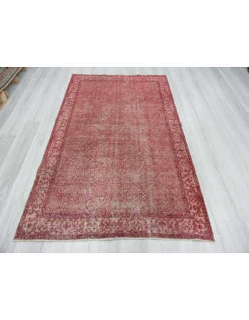 Distressed vintage Turkish rug