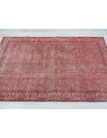 Distressed vintage Turkish rug