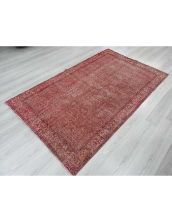Distressed vintage Turkish rug