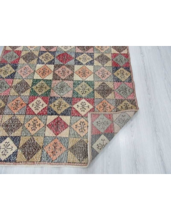 Vintage colorful Turkish deco rug