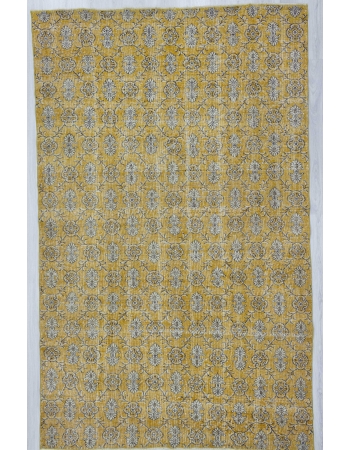 Vintage yellow Turkish deco rug