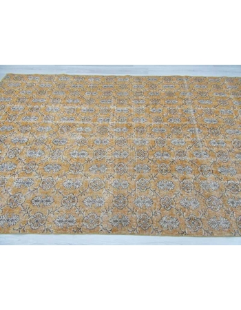 Vintage yellow Turkish deco rug
