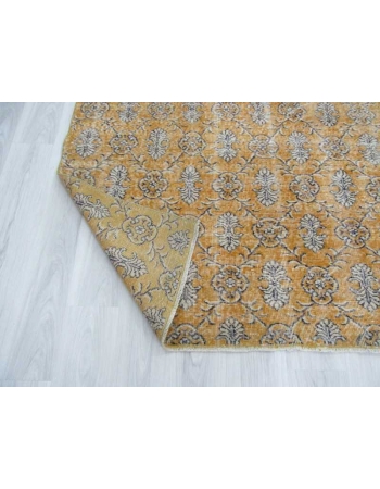 Vintage yellow Turkish deco rug